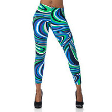 Sublimierte Capri Hose, bunte Capri Legging, Multicolor Flip (CRP-005)